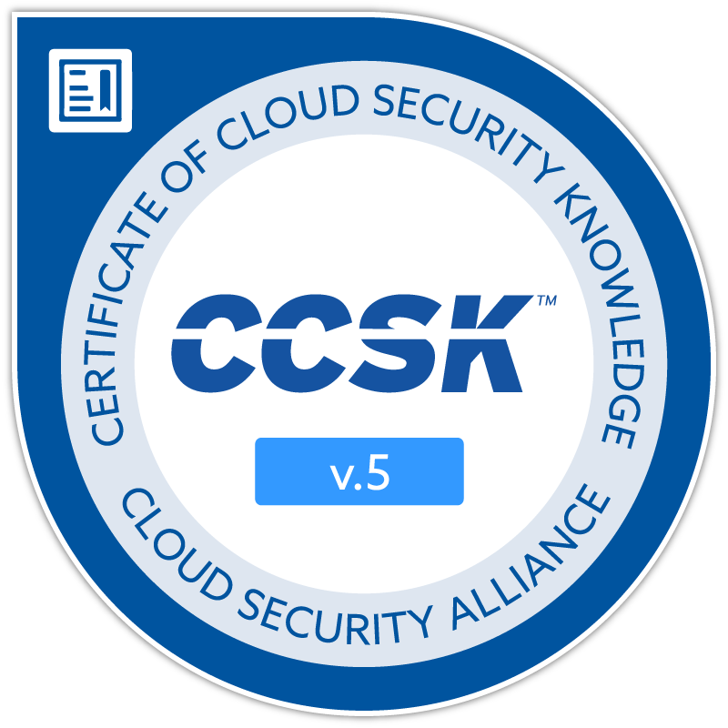 Certificate of Cloud Security Knowledge v.5 Digital Badge，頒發予 Ka Hin Lau